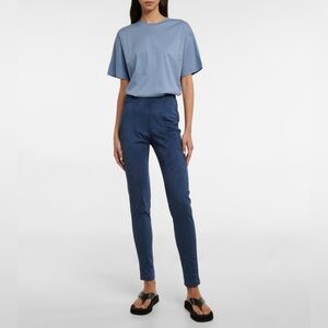 MaxMara Leisure Brera Dark Blue Faux Suede Leggings - EUC - size small